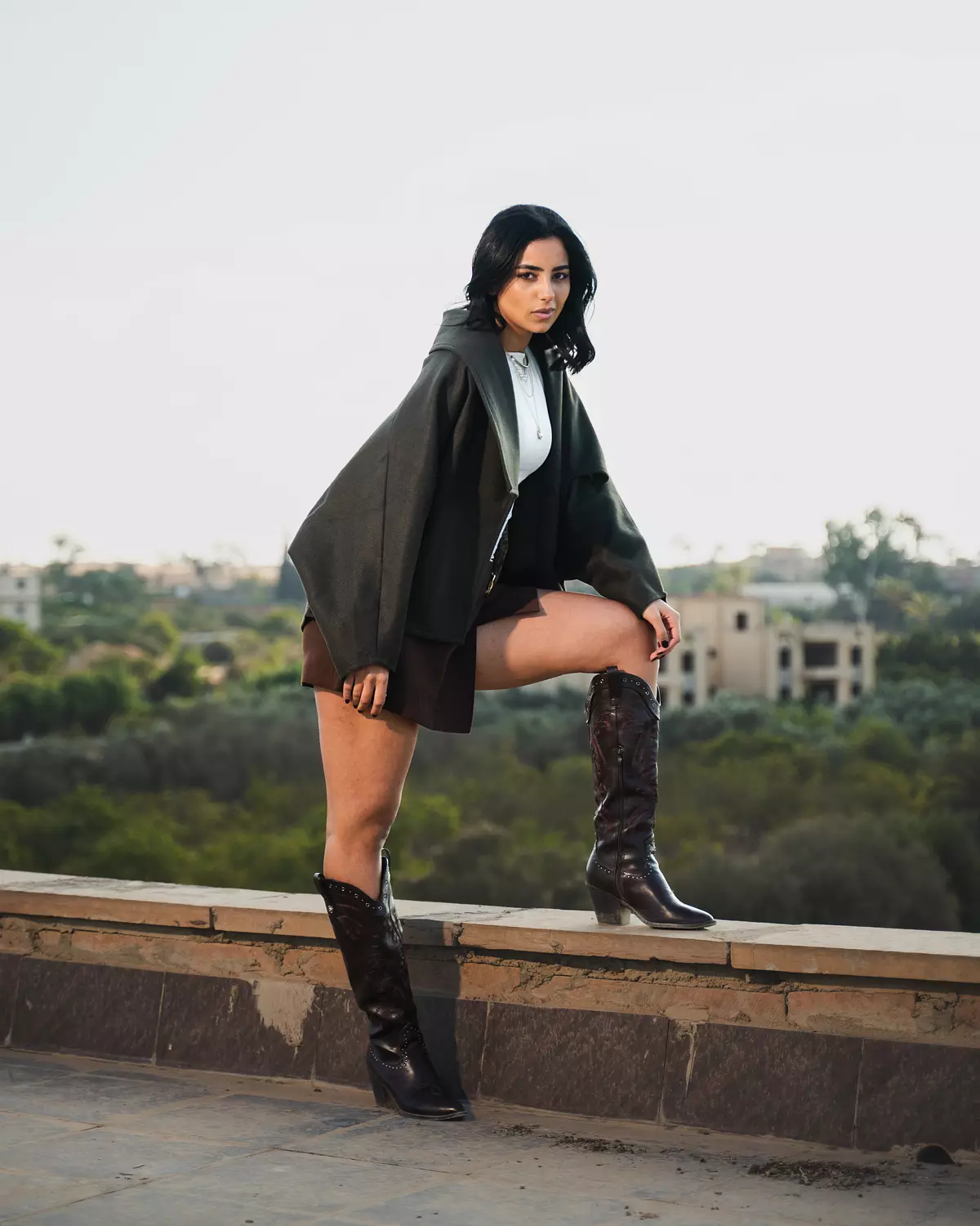 Structured olive wool jacket hover image