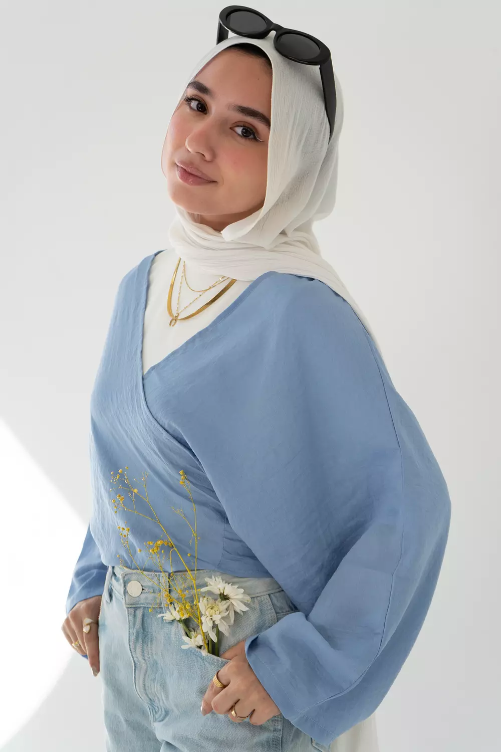 Sophhia Blouse In BabyBlue hover image