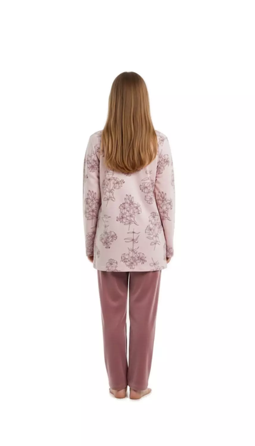 Shorto Girls Pajama Printed Flower PJ - 3103 - Rose Cashmere 3