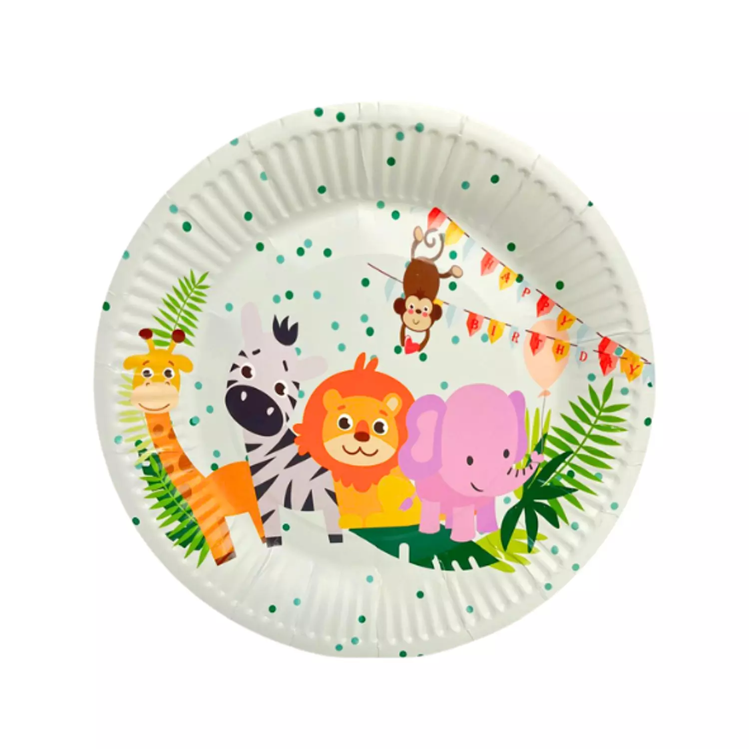 Animals Light Green Paper Plates image