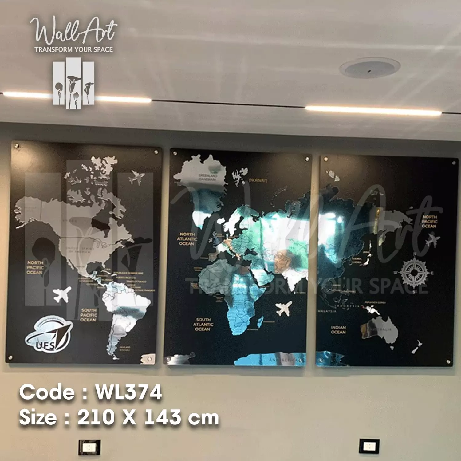 AW116-Engraved World Map   11