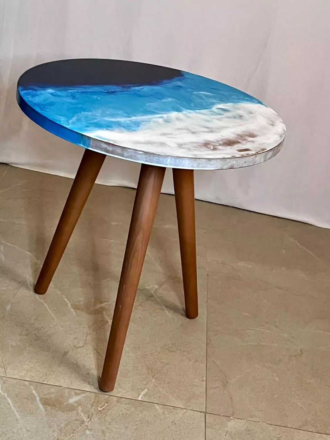Round SeaScape Wooden Table image