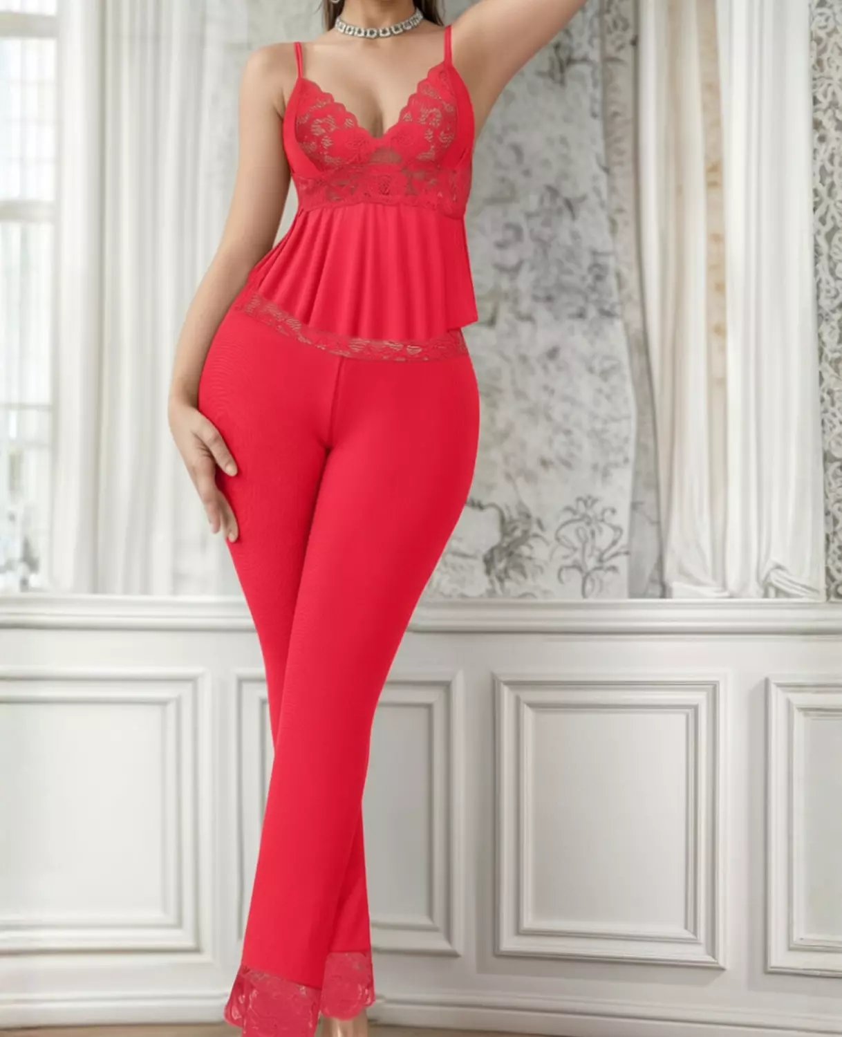 Lace Cami & Pants Pajama Set hover image