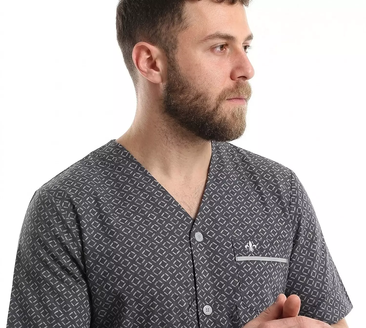 بيجاما رجالي مطبوعه كلاسيك - 2286- اسود 2