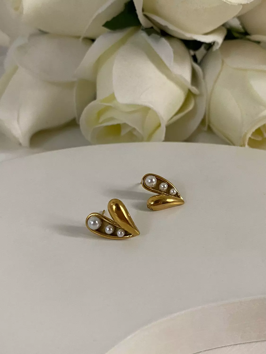 Pearly Heart Studs image