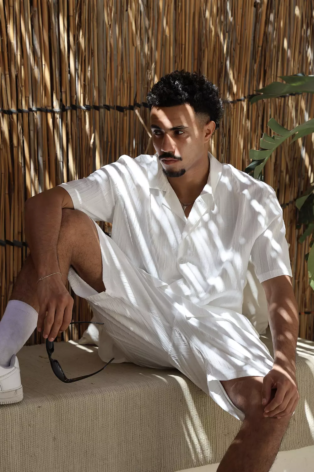 Short and shirt white set image