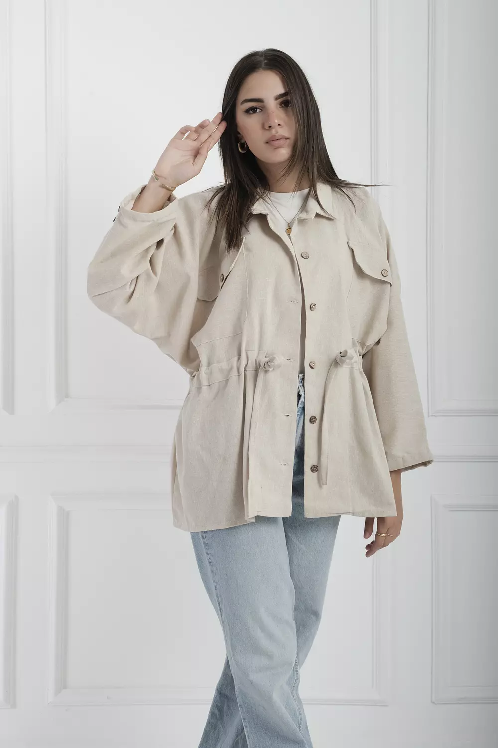 Beige Linen Shirt  3
