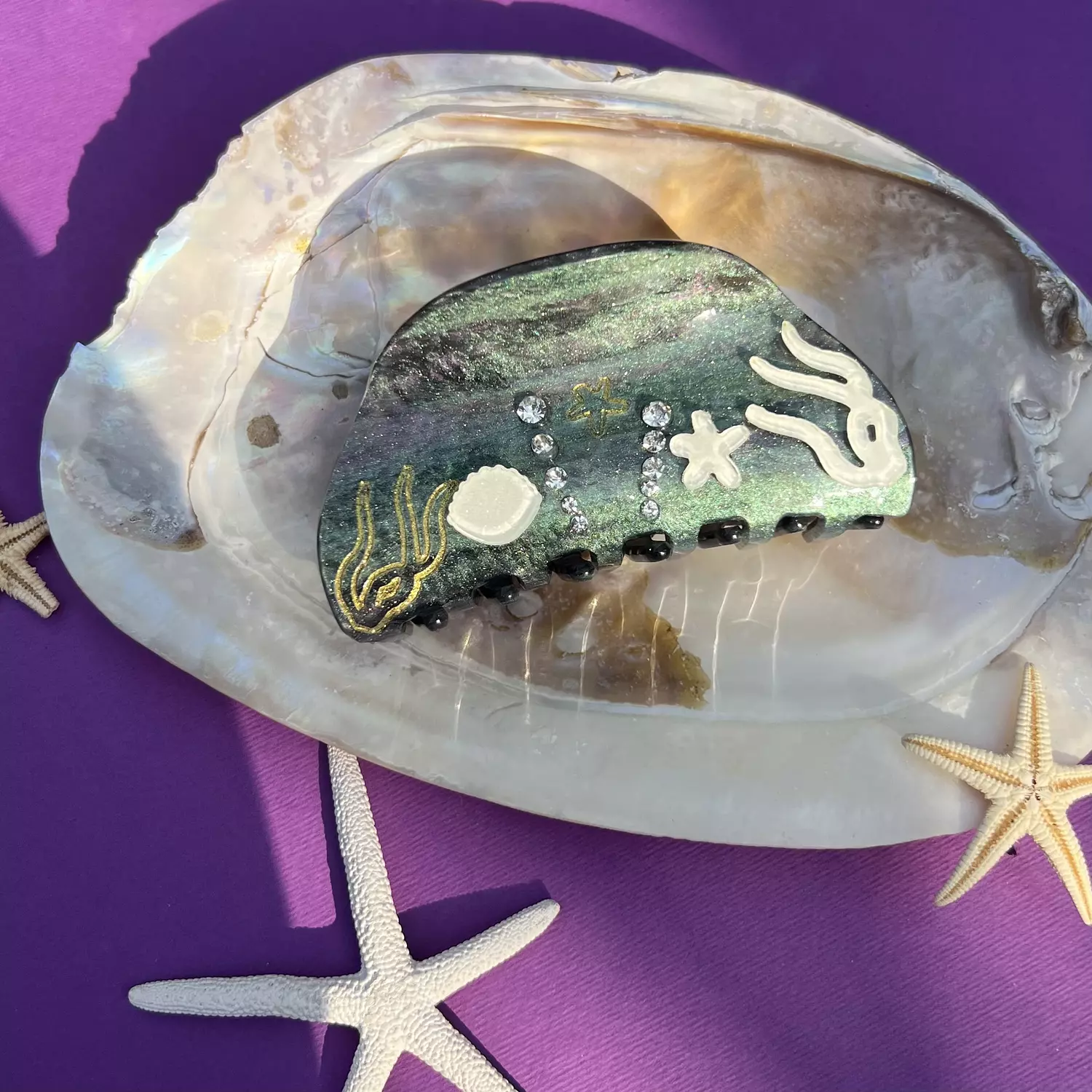 Green Ocean Hairclip  image