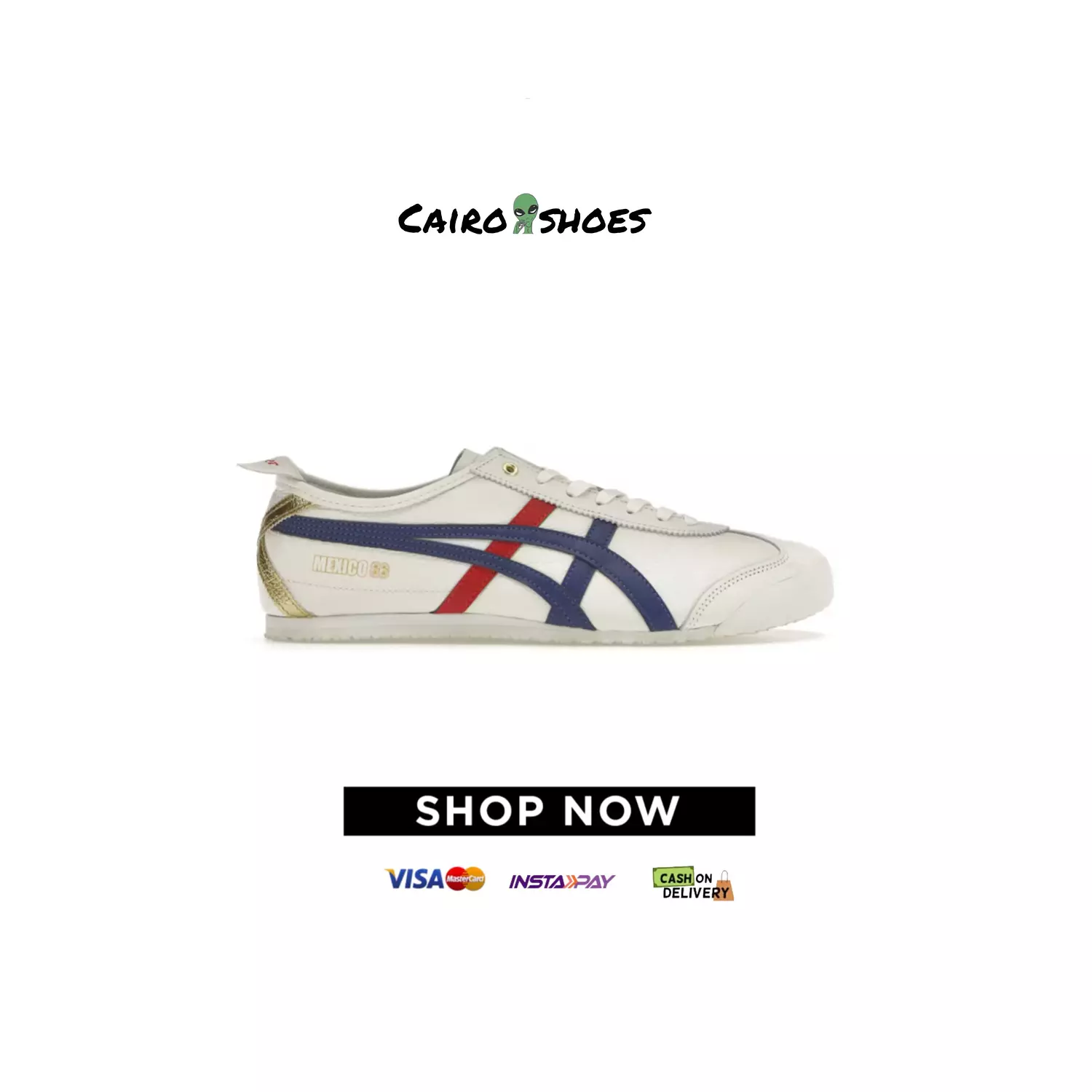 Onitsuka Tiger Mexicoo 66  - White blue red metallic gold  image