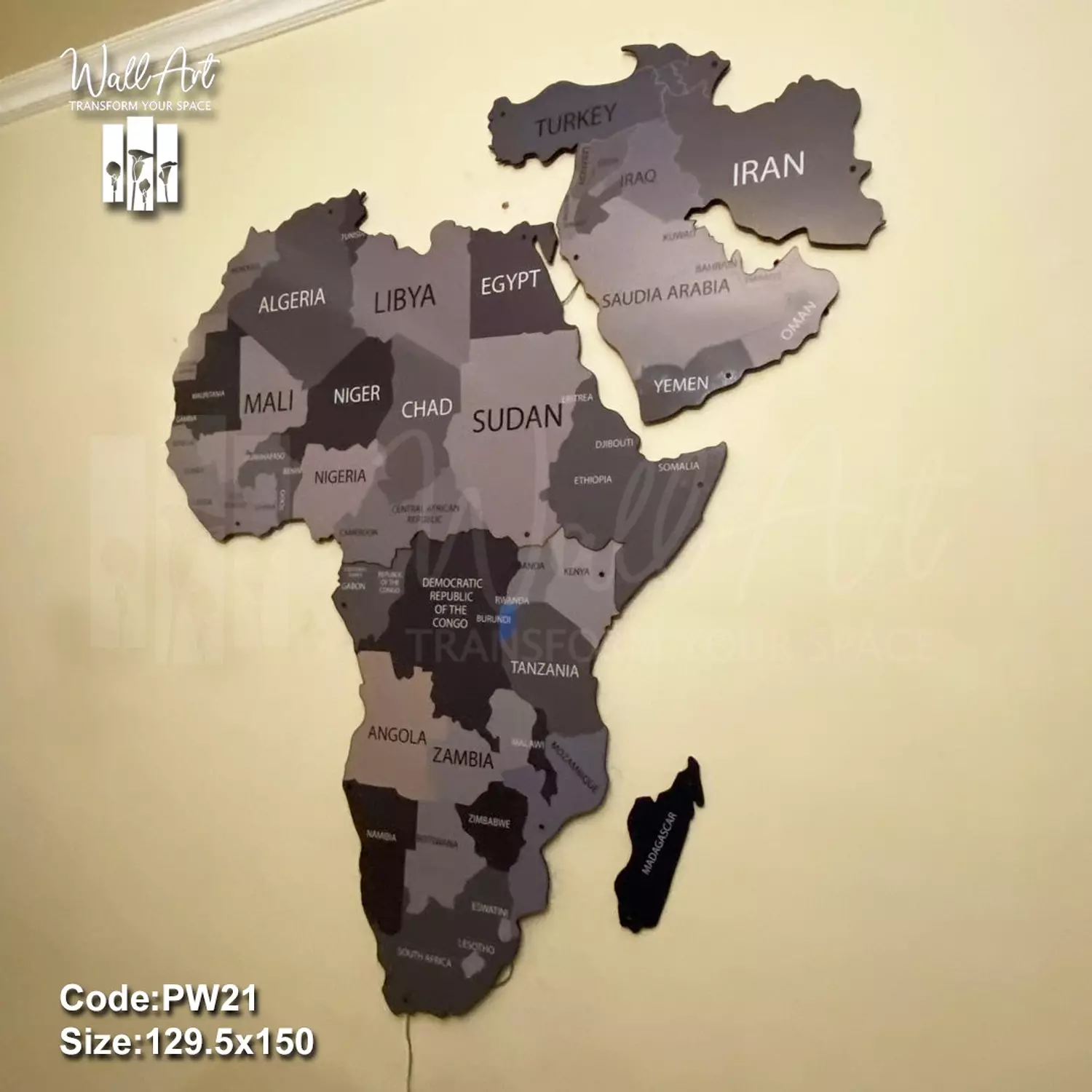 PW21- Lighted Printed Wooden Map   7