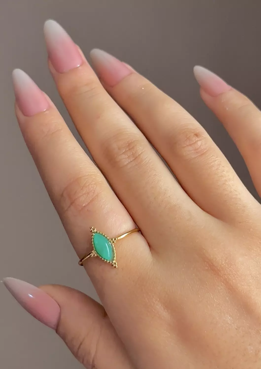 Minimalist green gemstone ring image