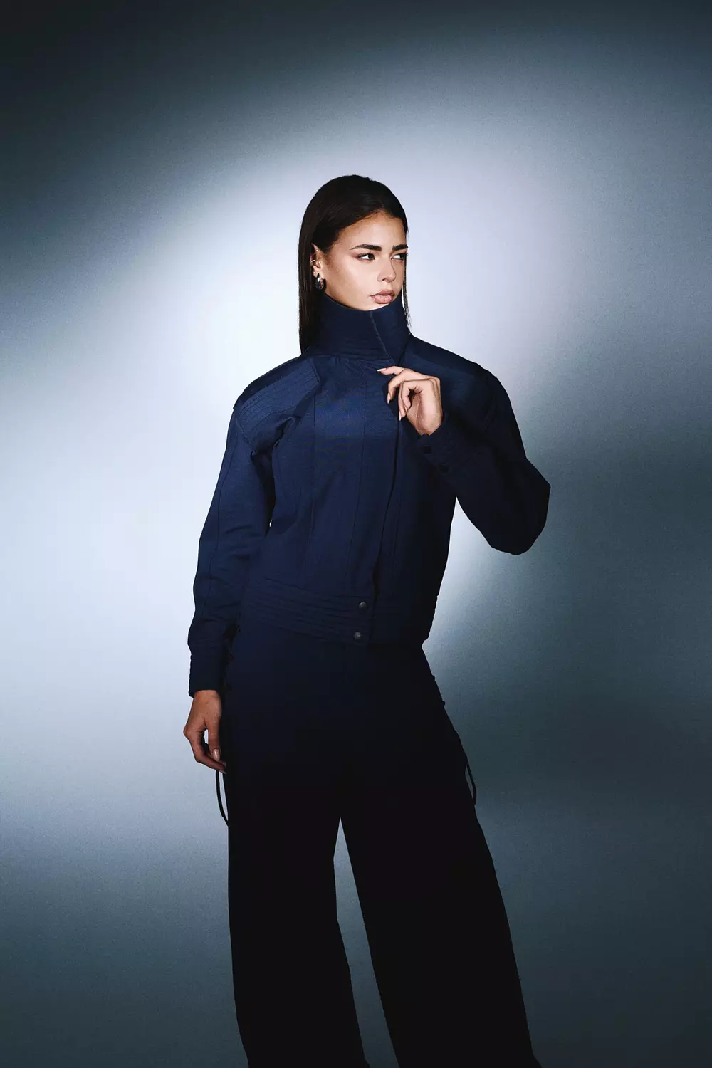 FYH Bordo Statement Jacket with Ribbon Cross Back image