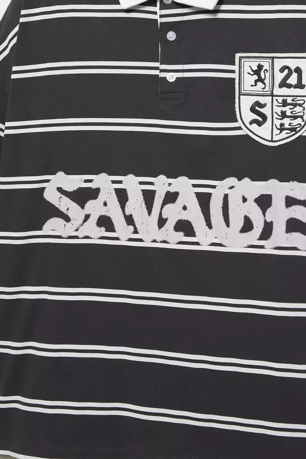 PULL&BEAR 21 SAVAGE STRIPED POLO T-SHIRT 5