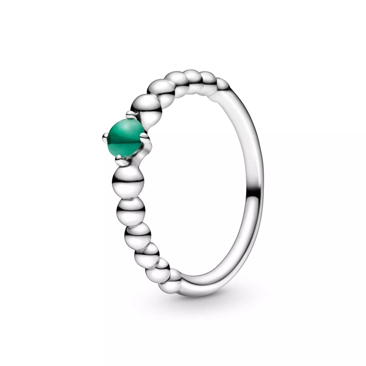 Sterling silver ring with rainforest green crystal image