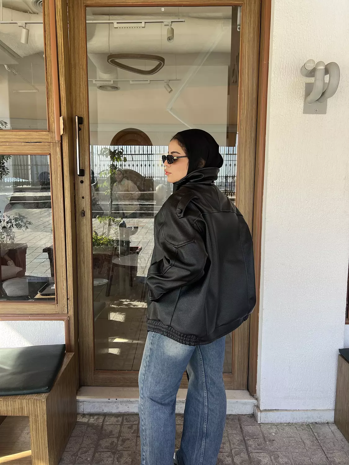 high neck leather jacket 4