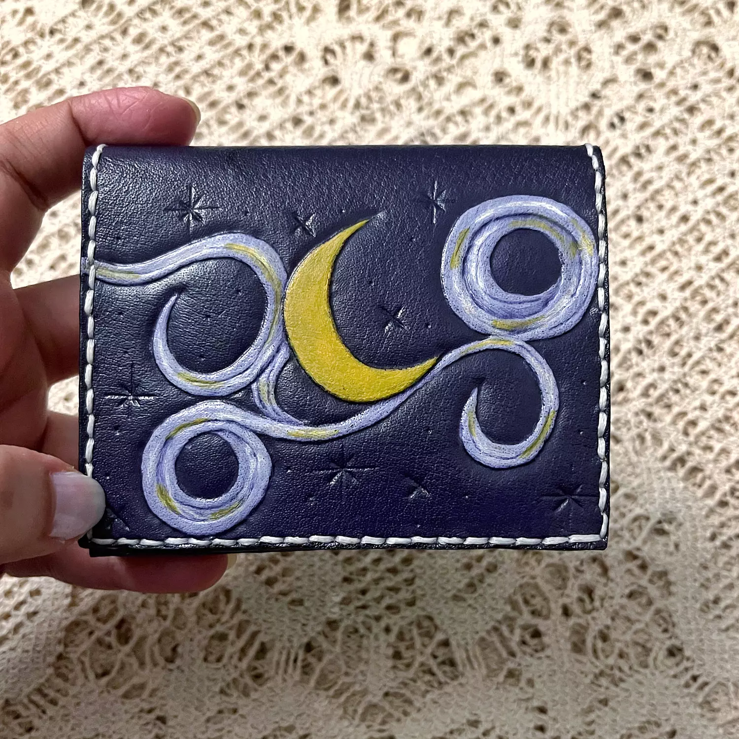 Starry Night folded leather wallet  4