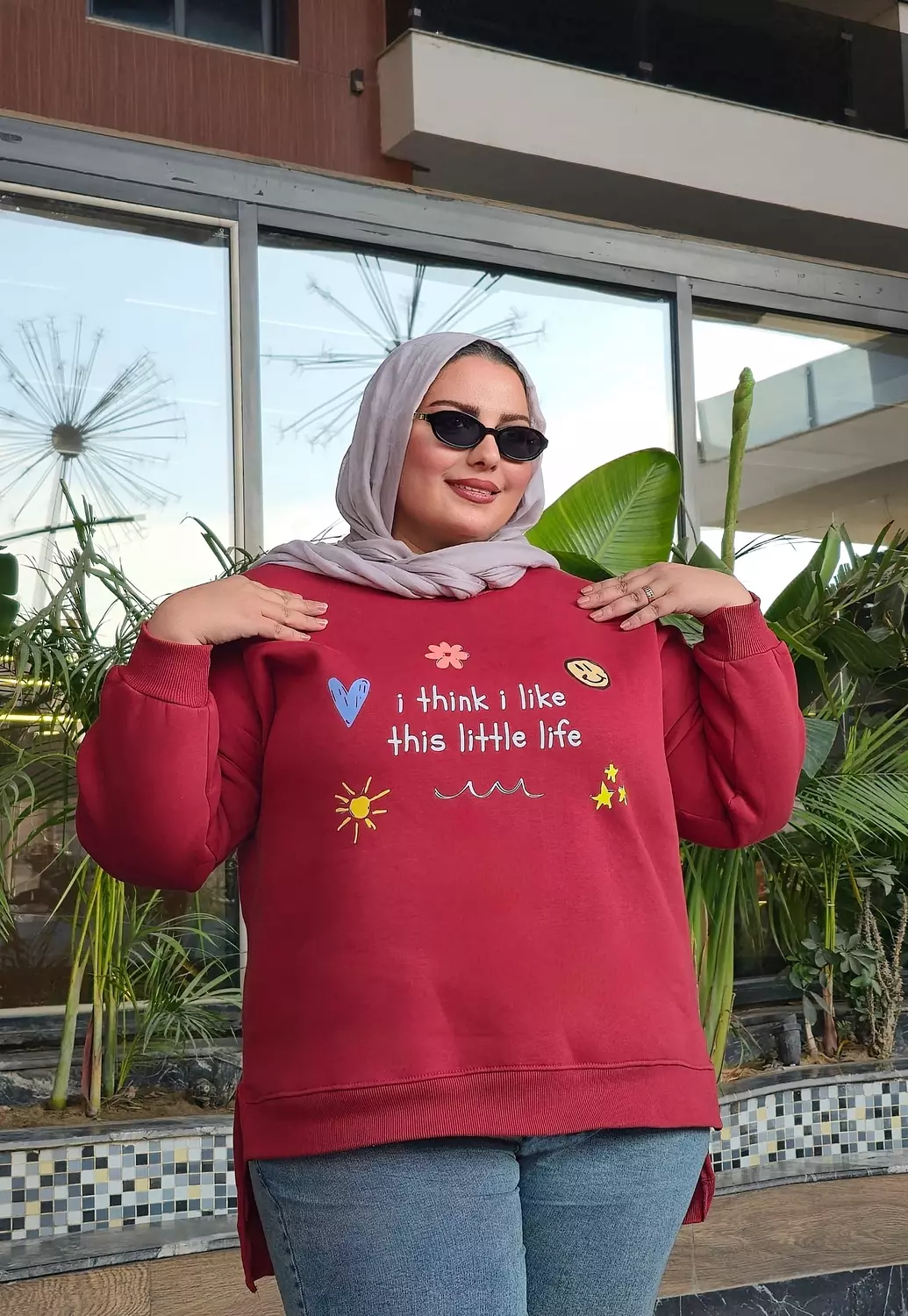 The crew neck in burgundy (little life) image