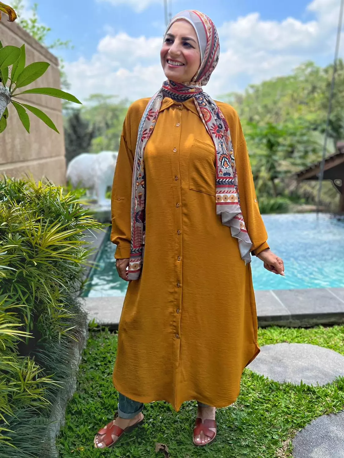 Long  Basic Shirt- Mustard 2