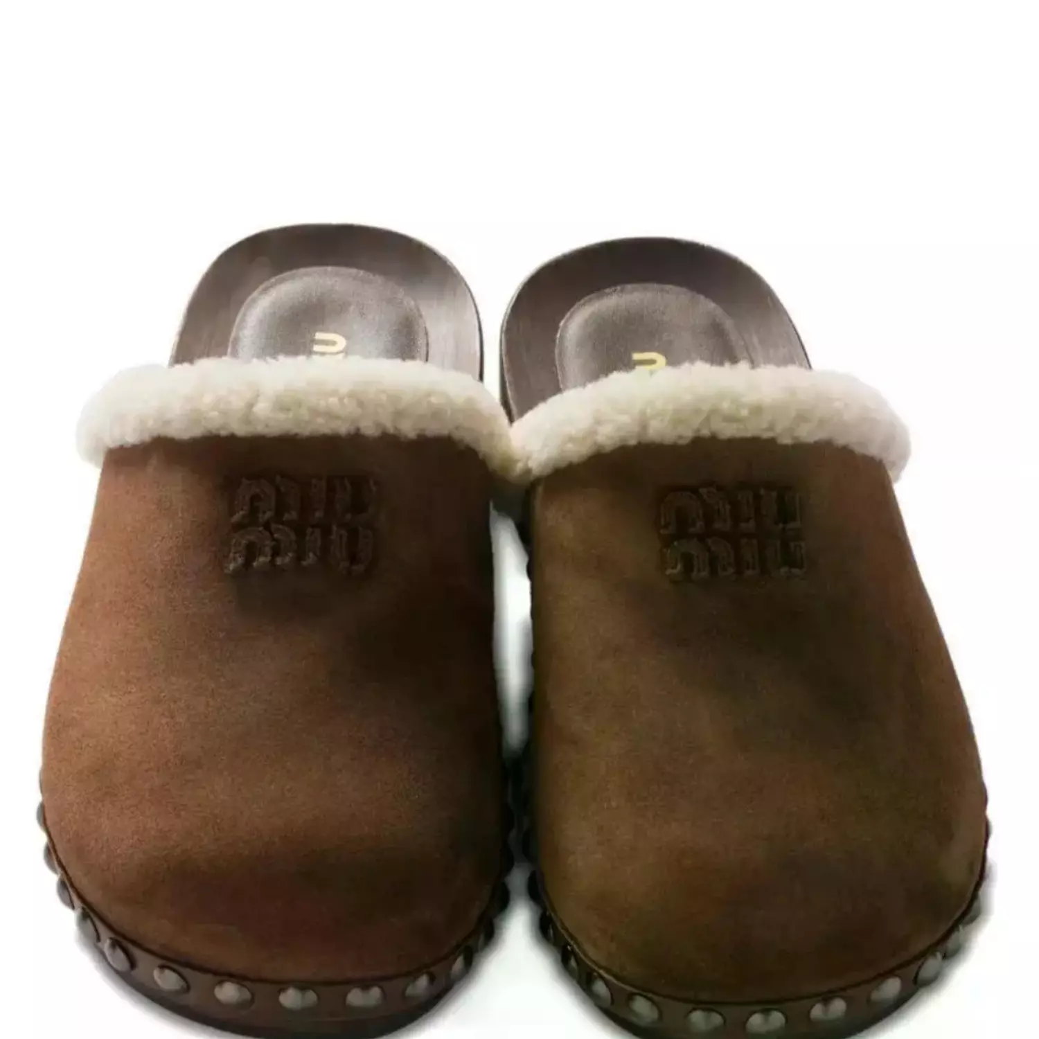 MIU MIU  Suede Mules - BURNT CEDAR 2