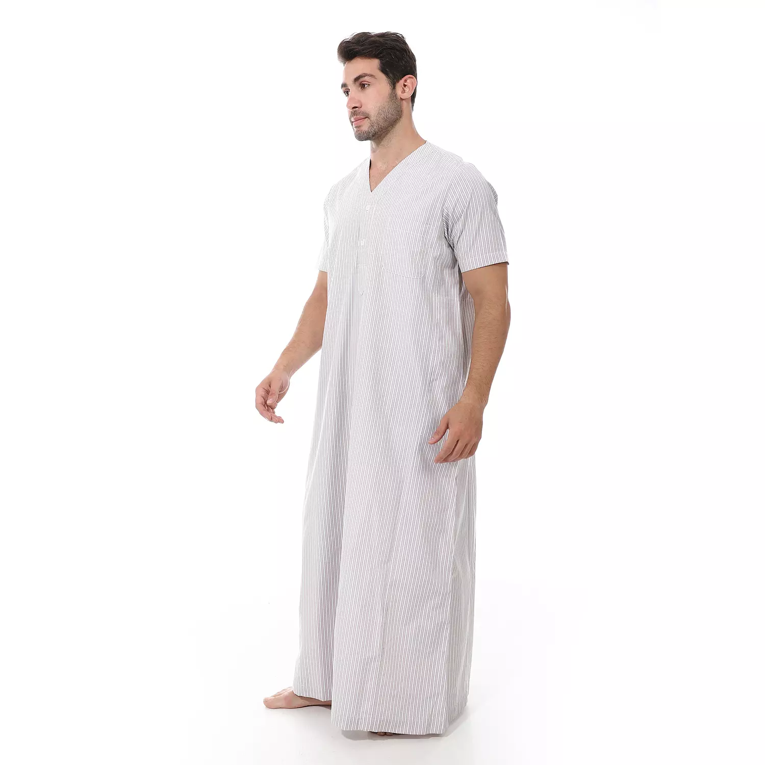 Men Galabeya Short Sleeves - 2258 - Beige 3