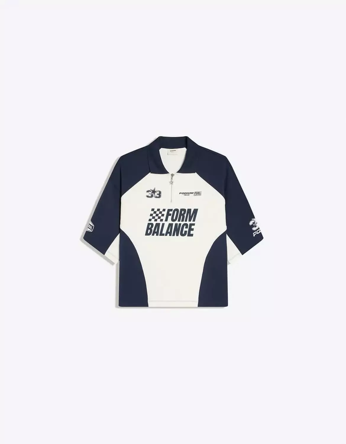 BERSHKA INTERLOCK RACING POLO SHIRT 3