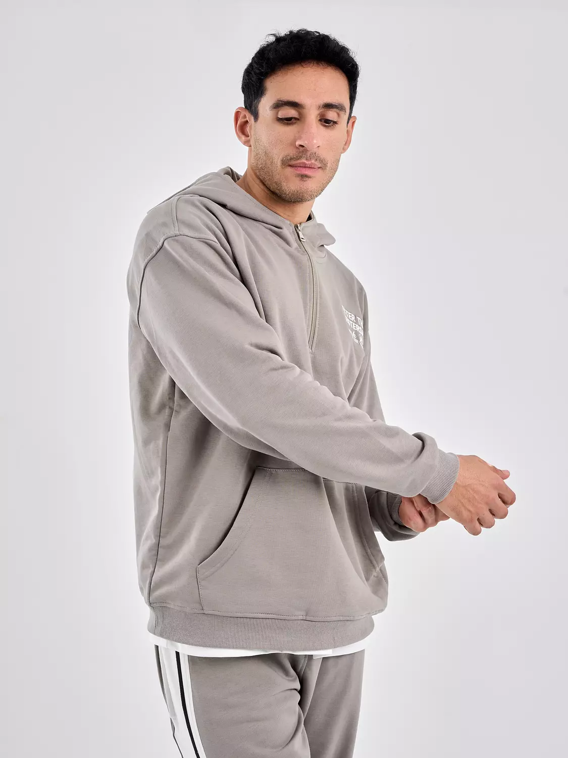 Drop Shoulder quarter Zip Hoodie ‘’gray’’ 3