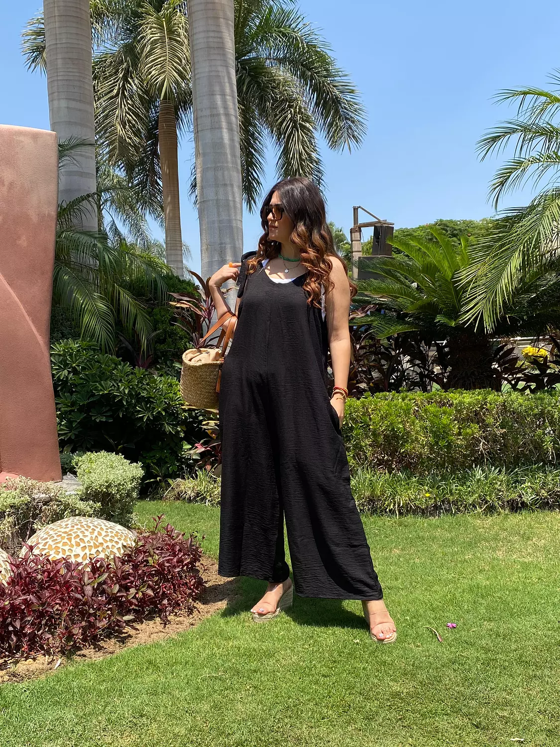black over size linen jumpsuit 5