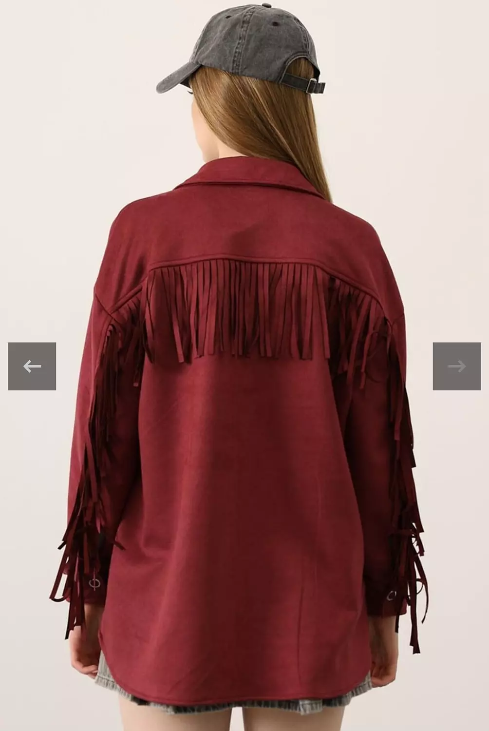 Burgundy Fringes Kadife Shirt hover image