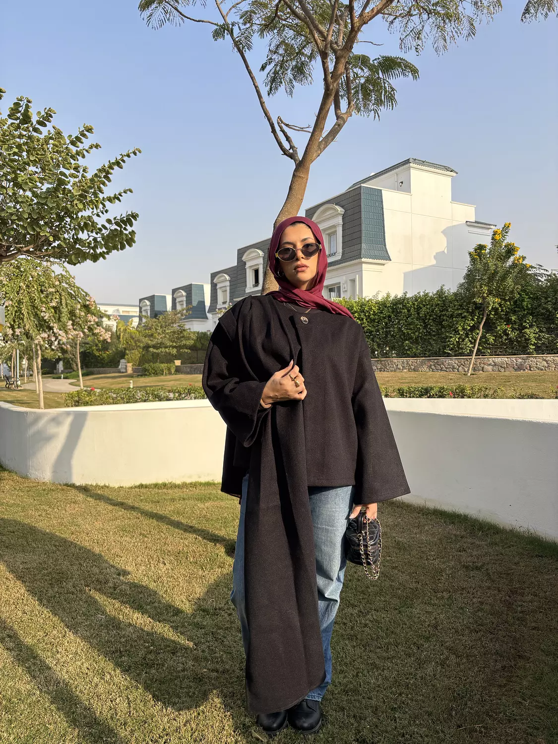 Nabeela Shawl Coat — Black  4