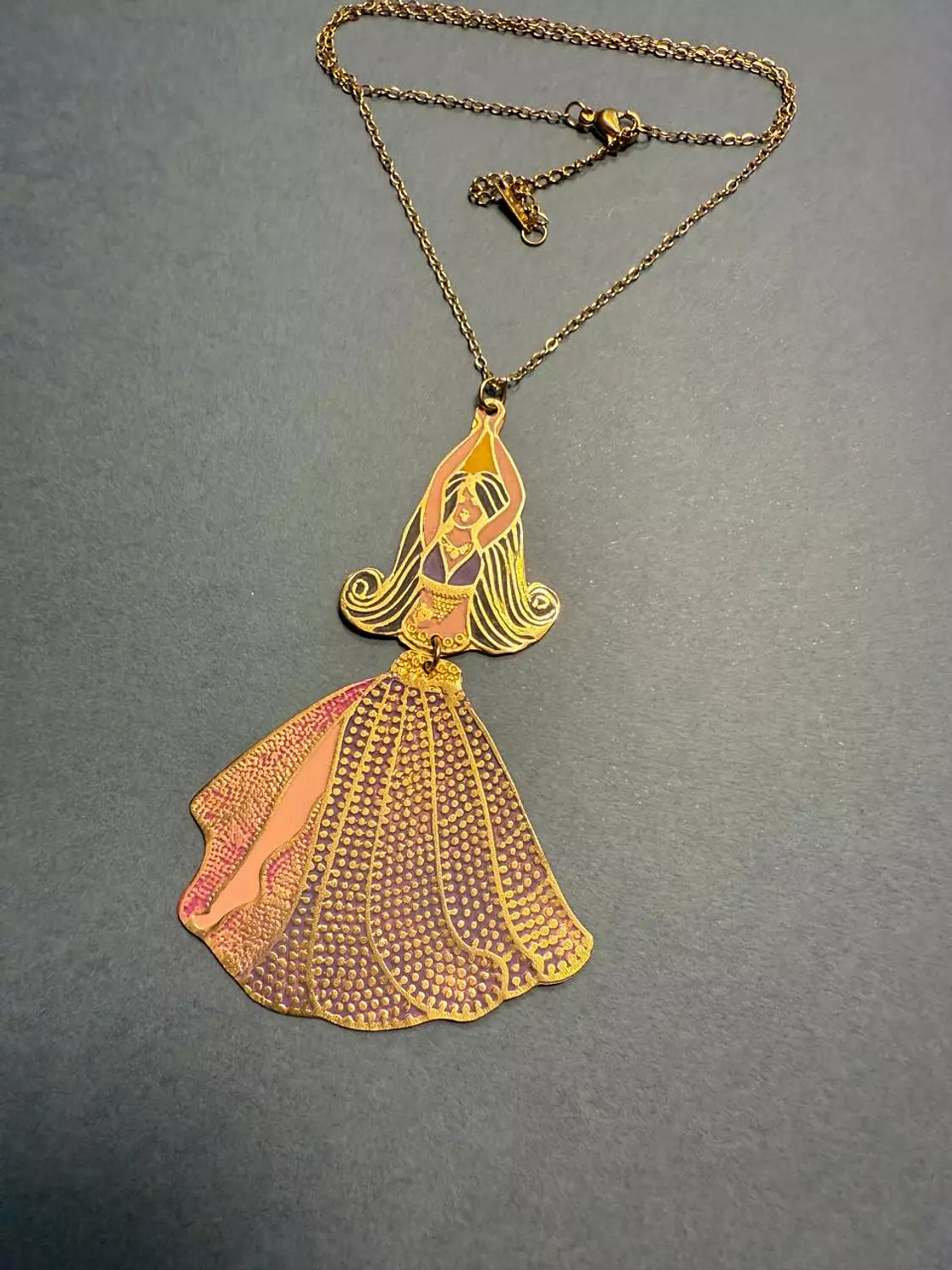 Gold platted belly dancer Necklace  4