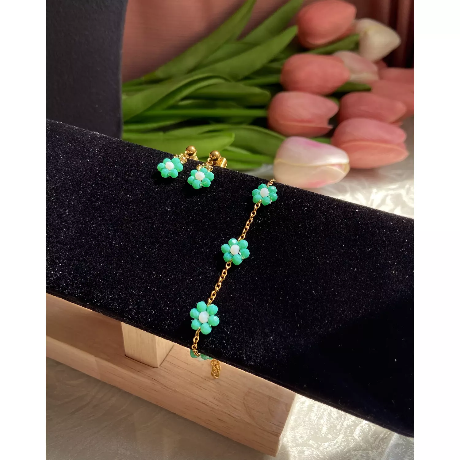 Turquoise flowers ( necklace, earrings and bracelet)🩵✨ 5