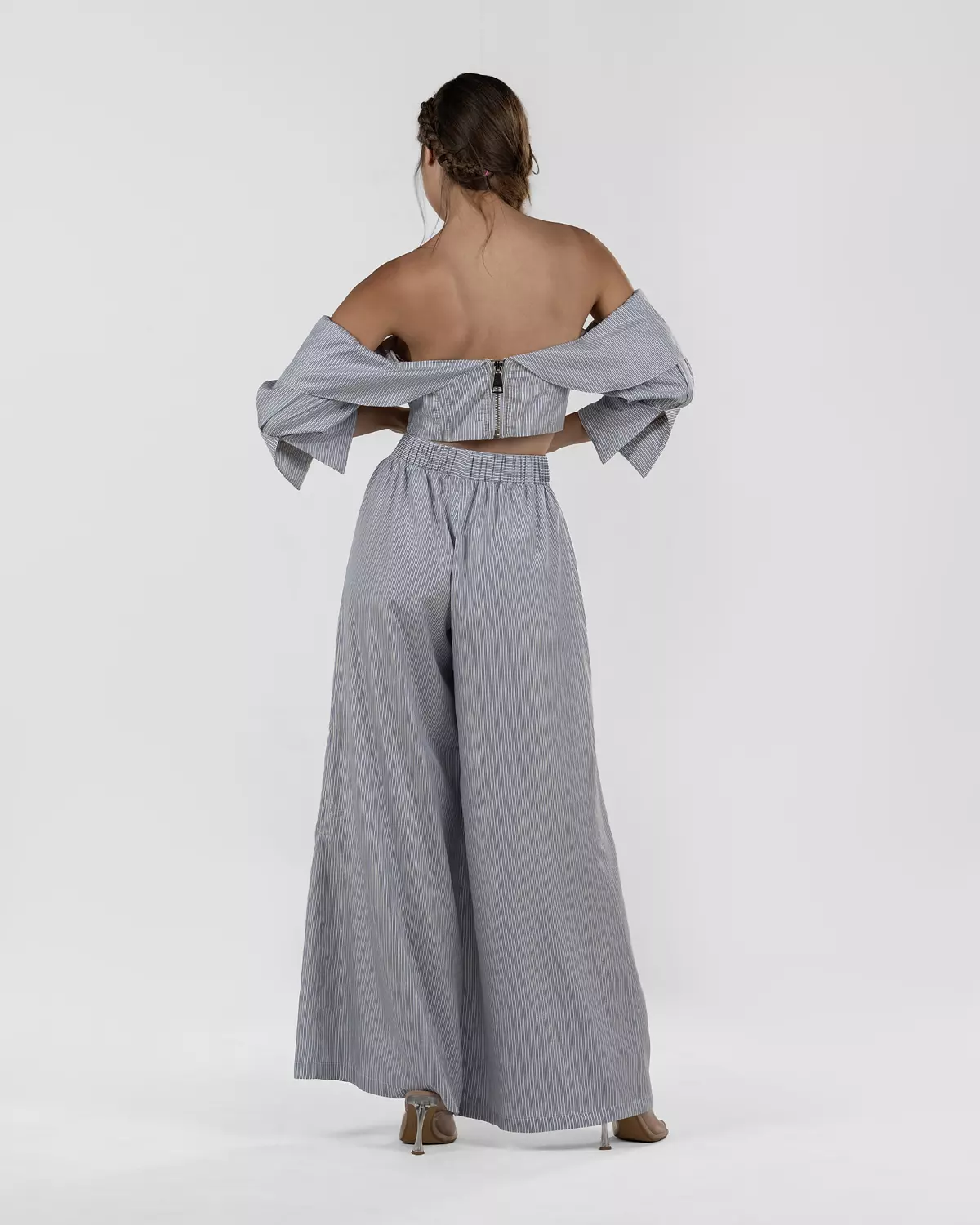 Refined Off-Shoulder Striped Corset Top 3