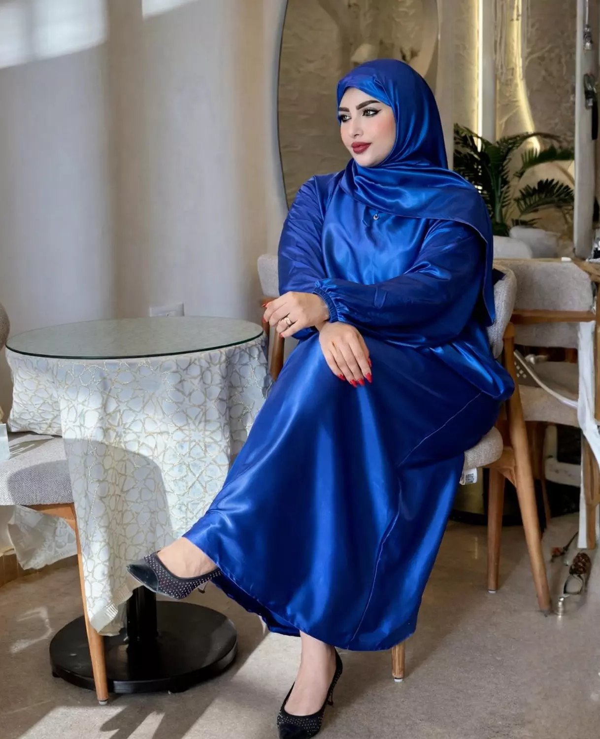Satin Maxi Isdal with Attached Hijab 22