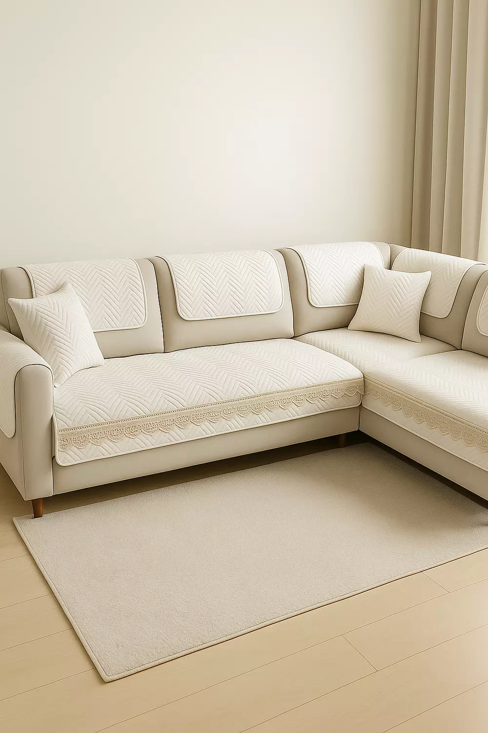 Set of 5 Sofa Slipcovers - Off White image