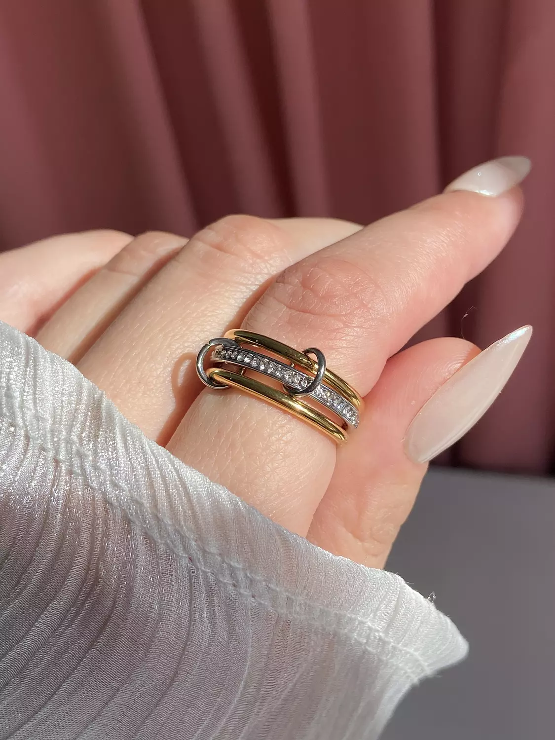 Stackable stainless steel Ring gold & silver  2