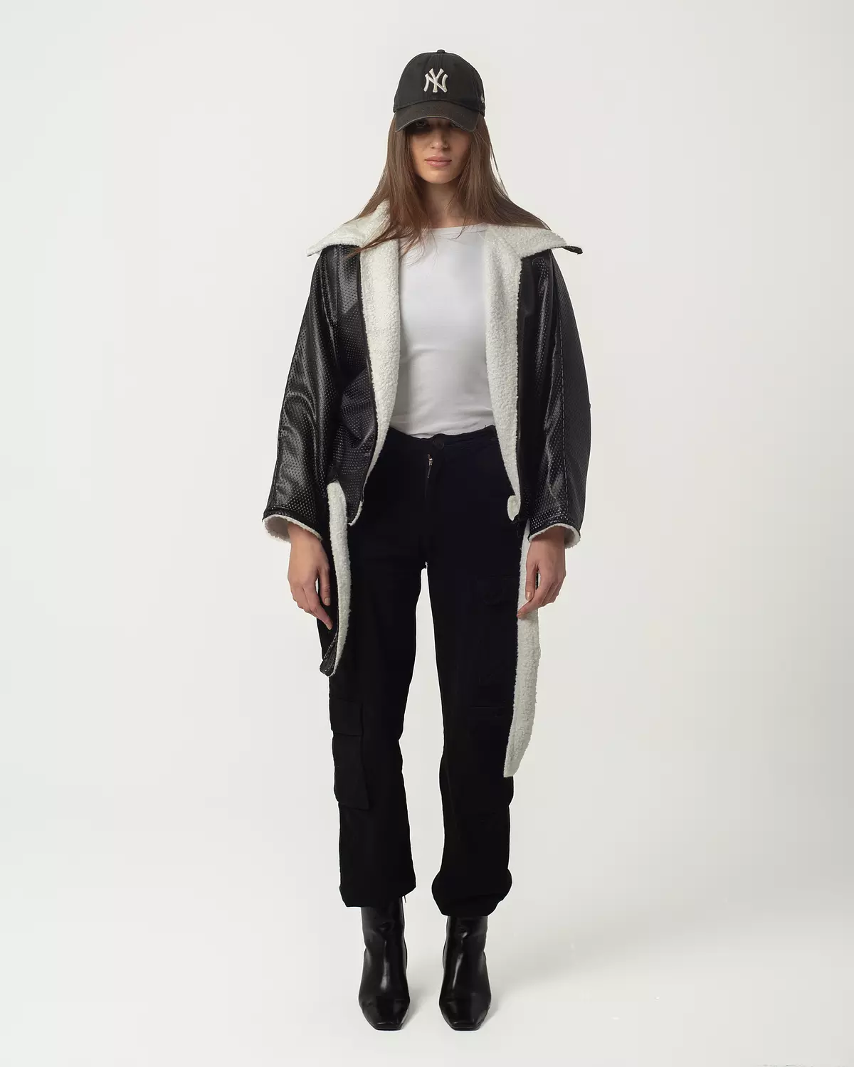 Leather Jacket with Grey Wool image