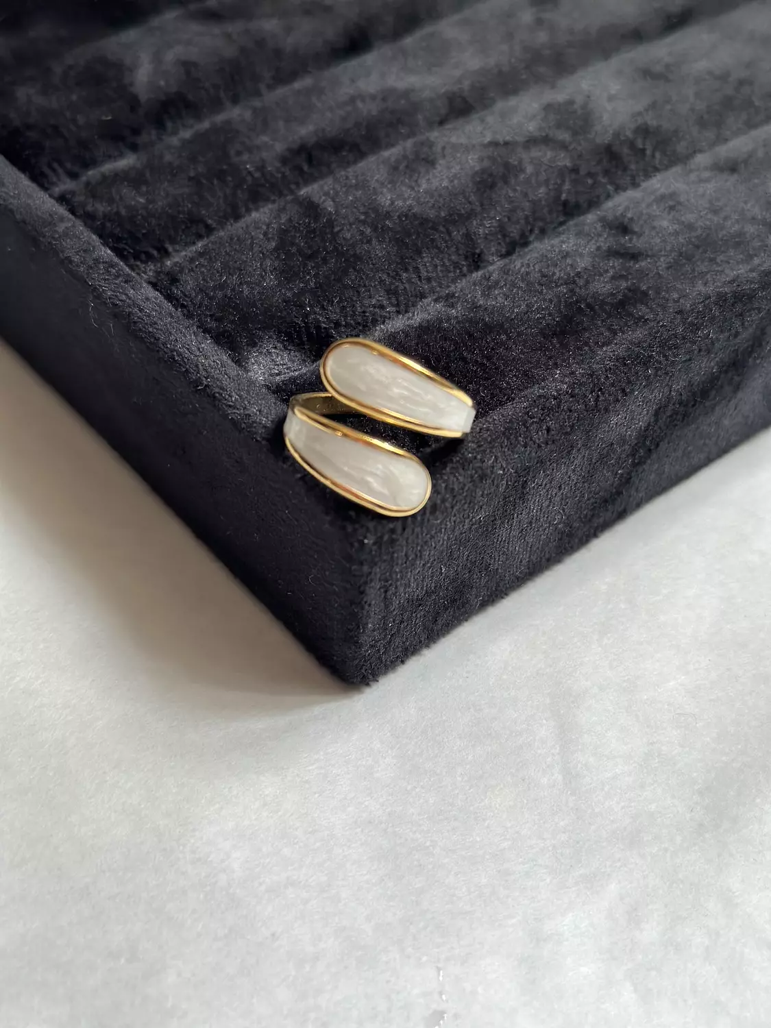 Cross White Stone Ring image