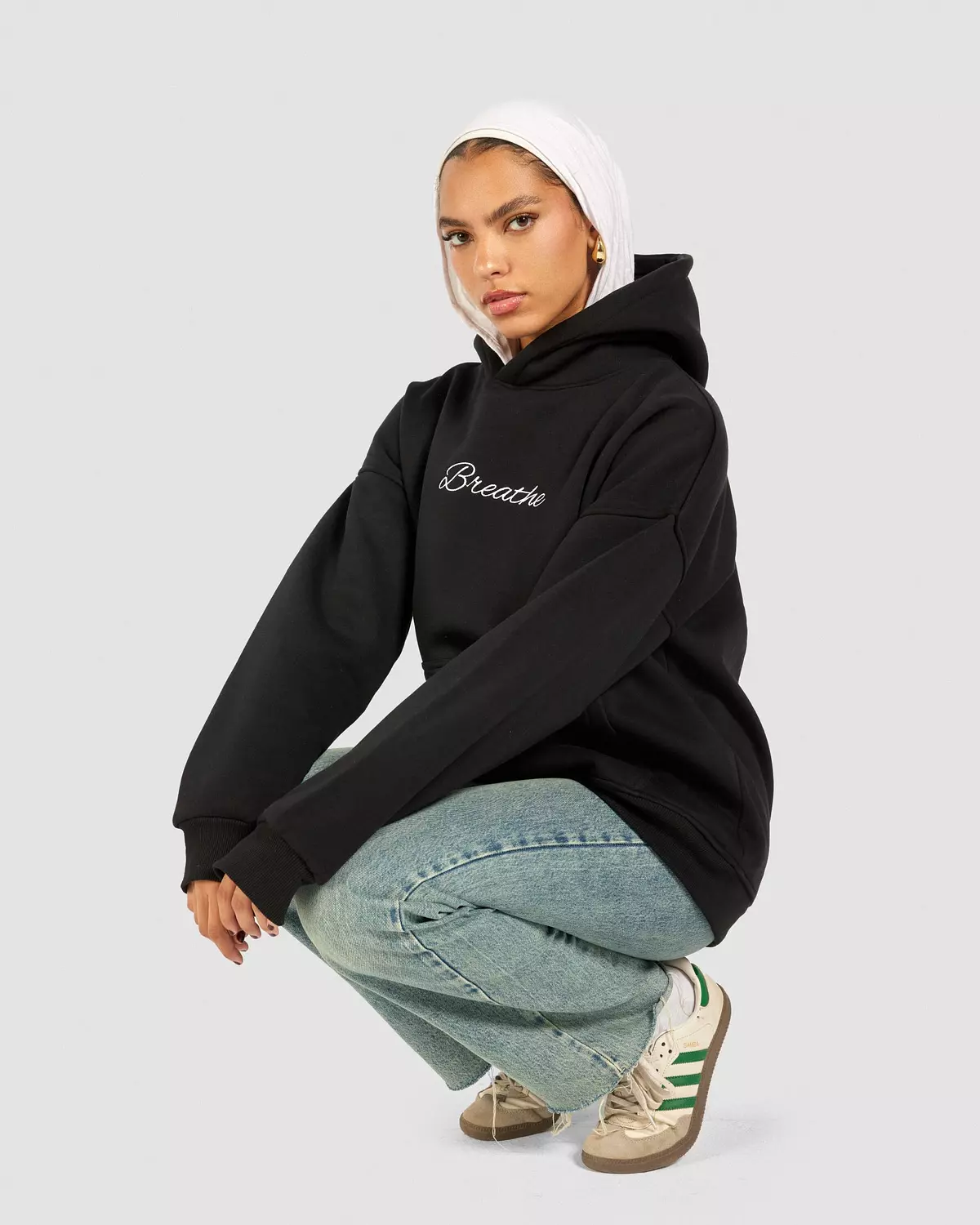Breathe Oversize Hoodie in Black image