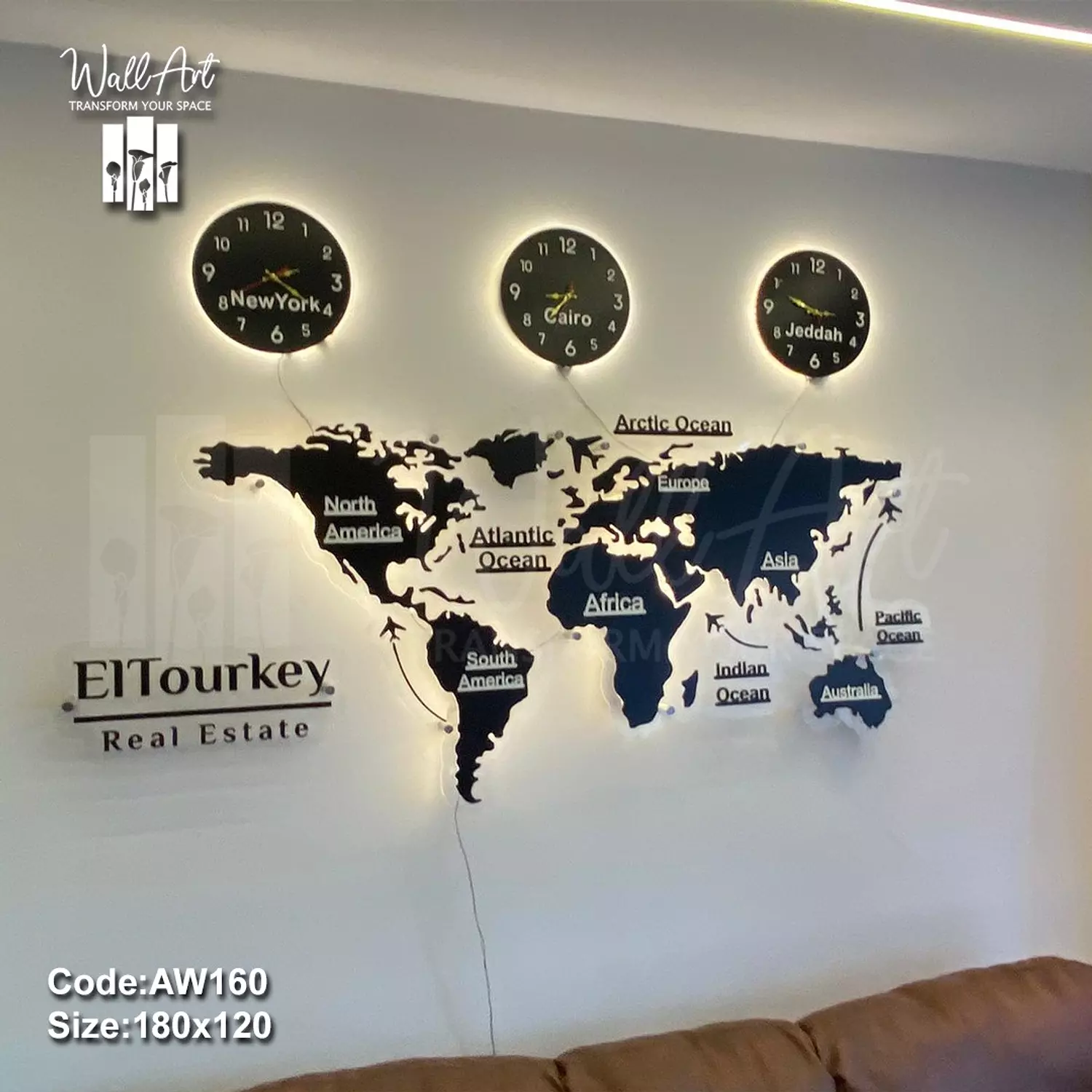 AW160-Lighted Acrylic World Map   10