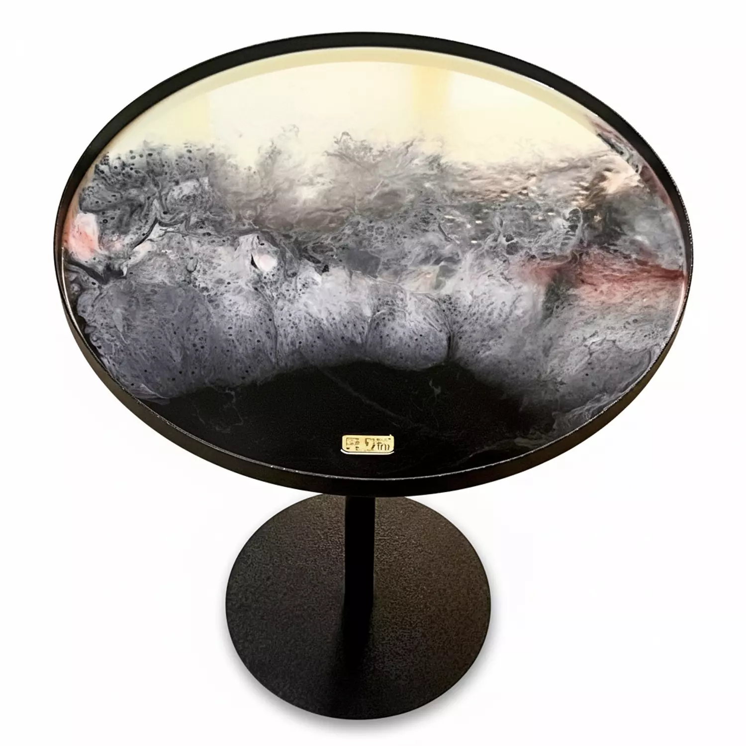 Cream/ Black Steel Side table 3
