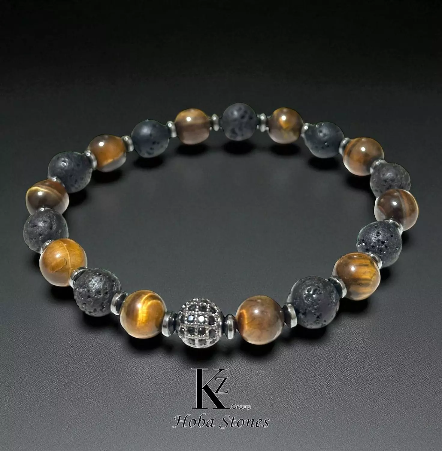 Bracelet Tiger eye and Lava image
