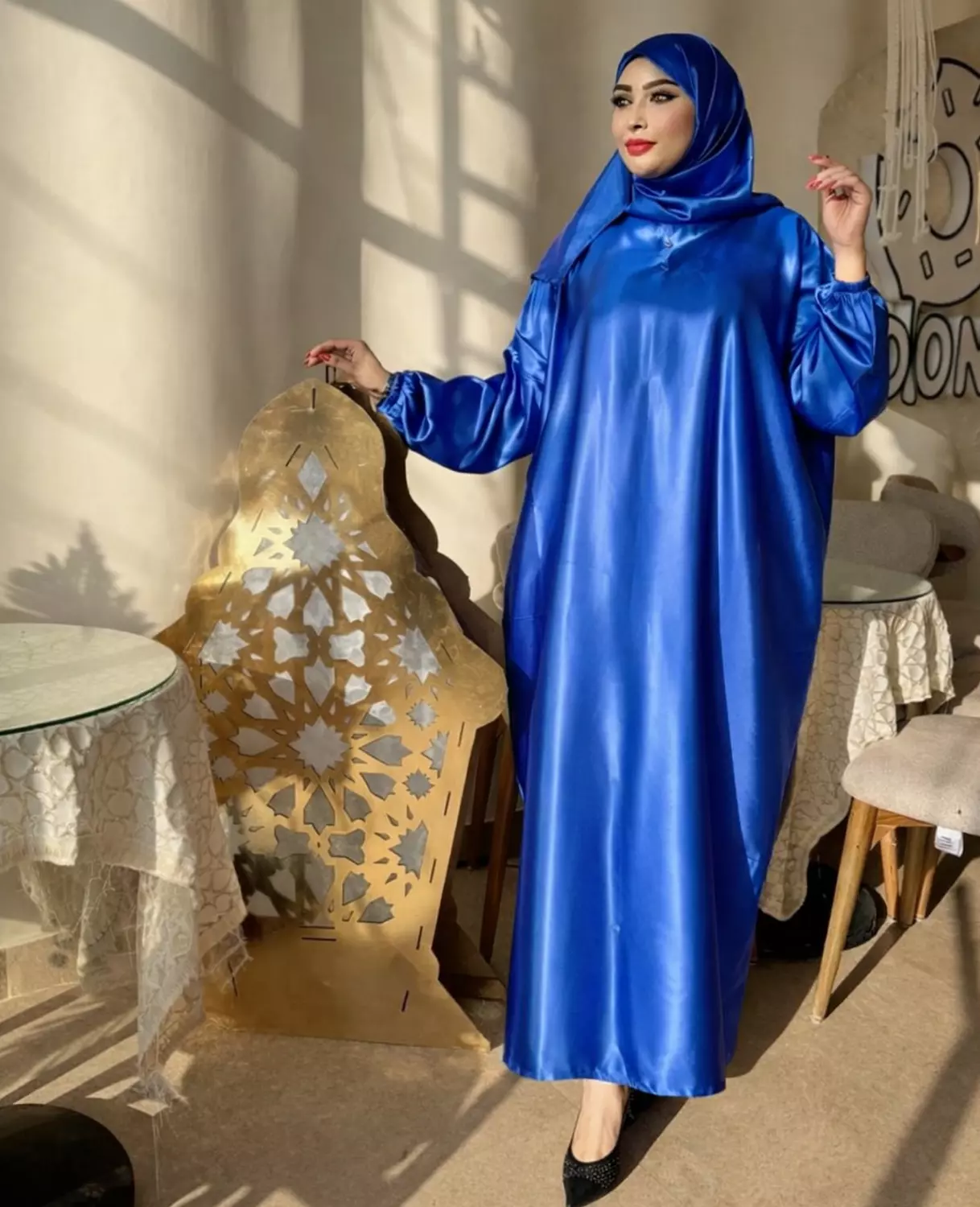Satin Maxi Isdal with Attached Hijab 24