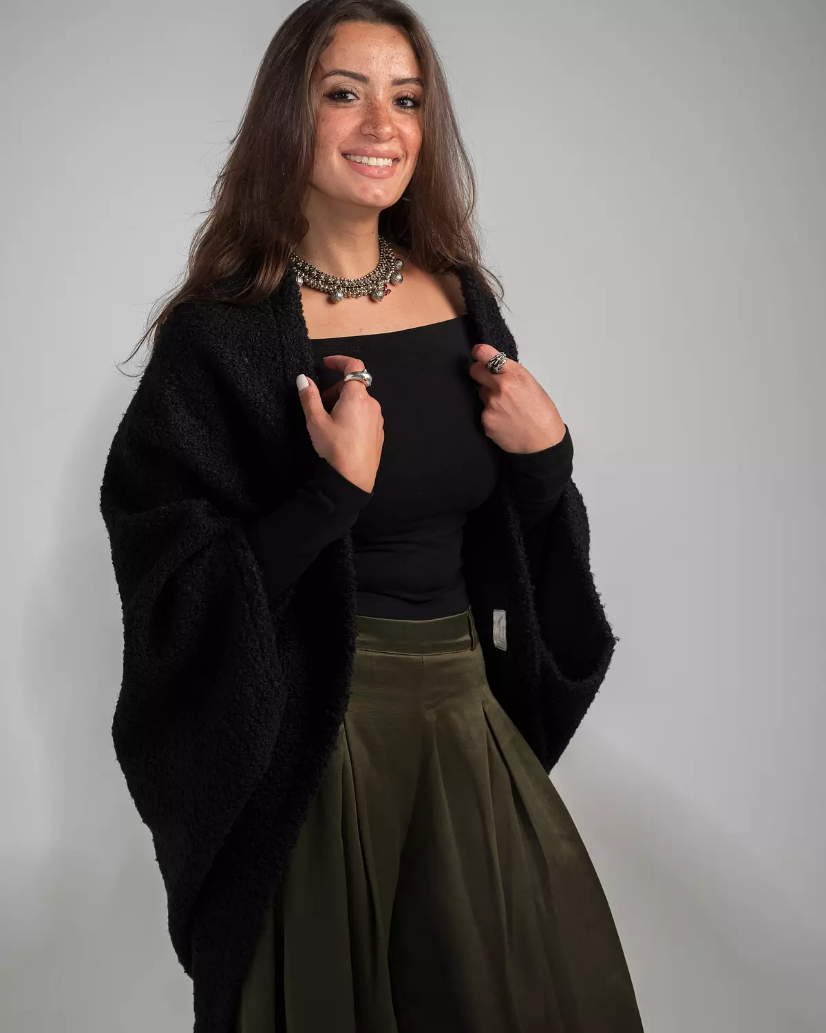 Fluid Palazzo Pants Olive 3