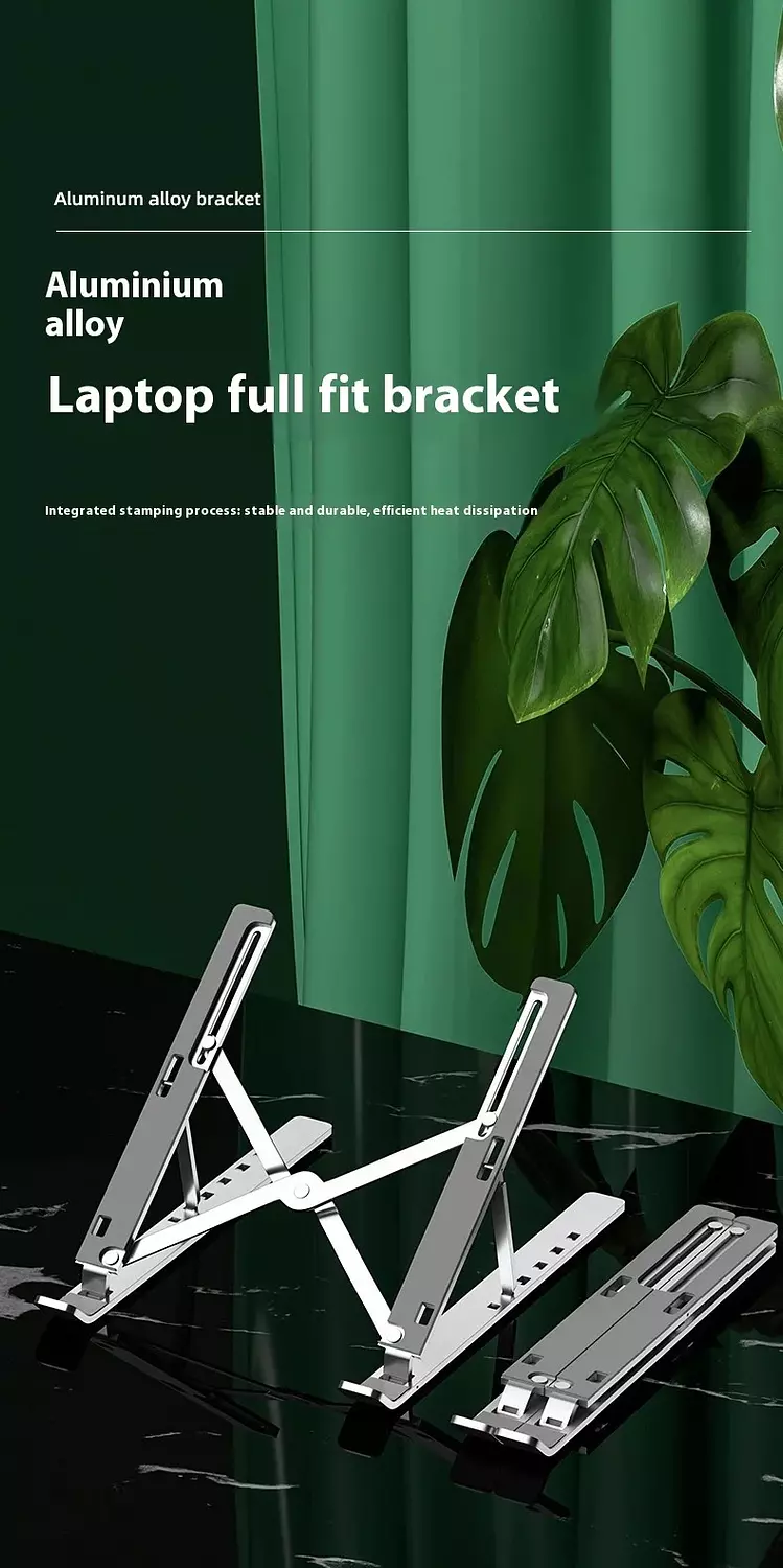 Creative Foldable Laptop Stand with 6-Level Lift Gray 10