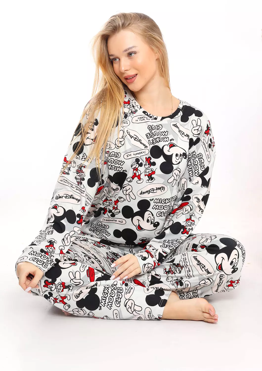 C354 mickey comics loose fit long sleeves pj set  4