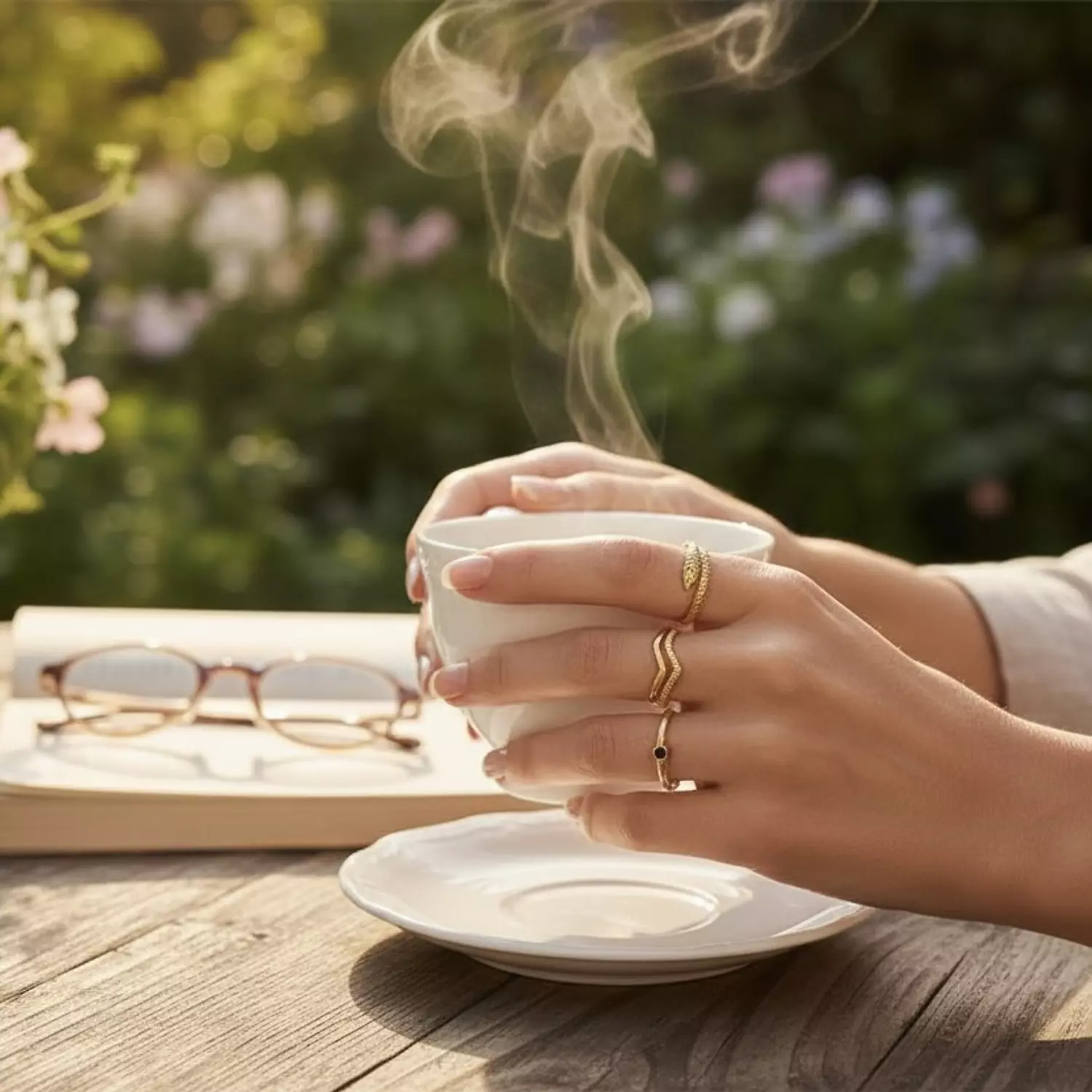 Statement Gold Ring Collection with Snake Accent image