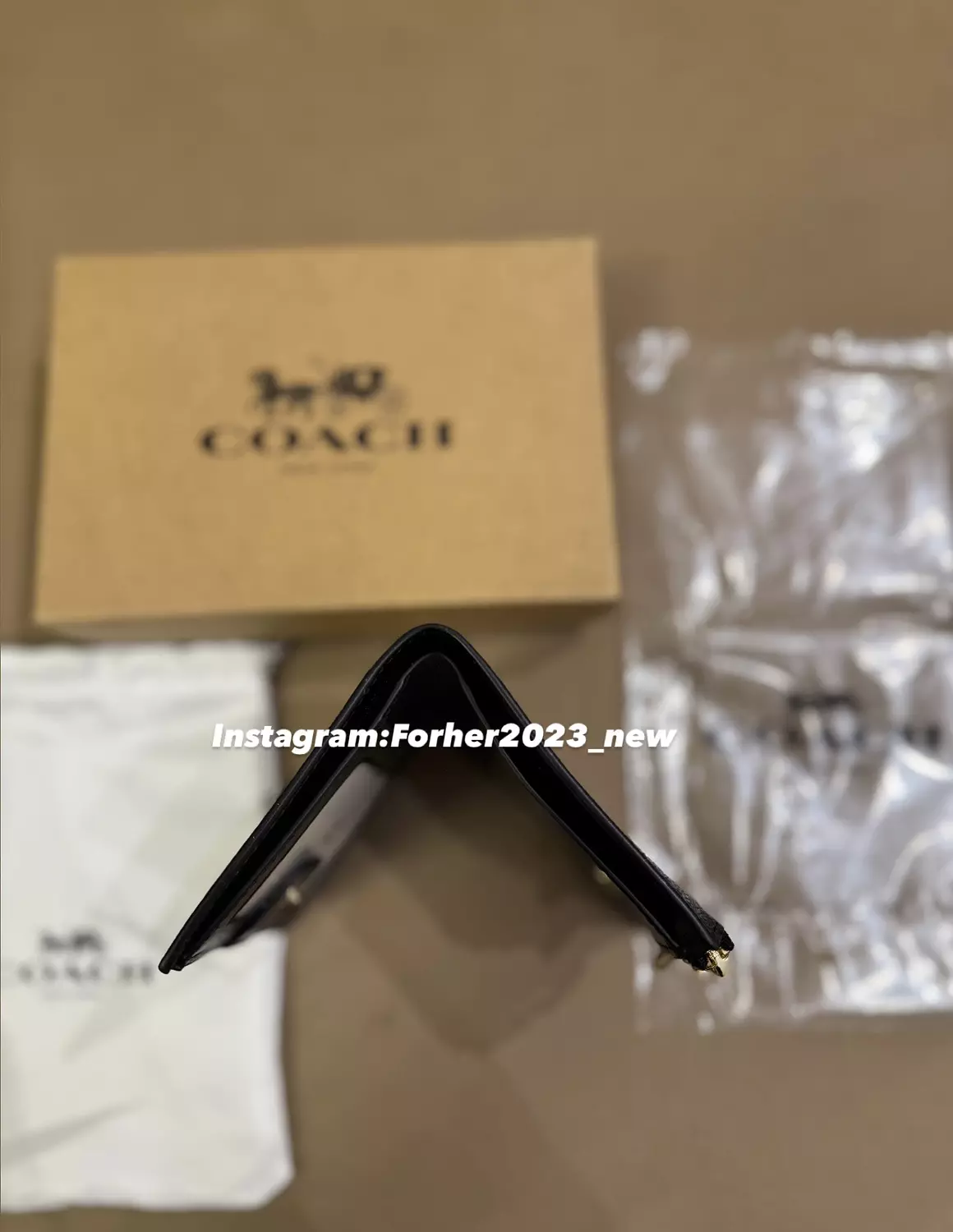 Coach bifold wallet black with purple flowers 3