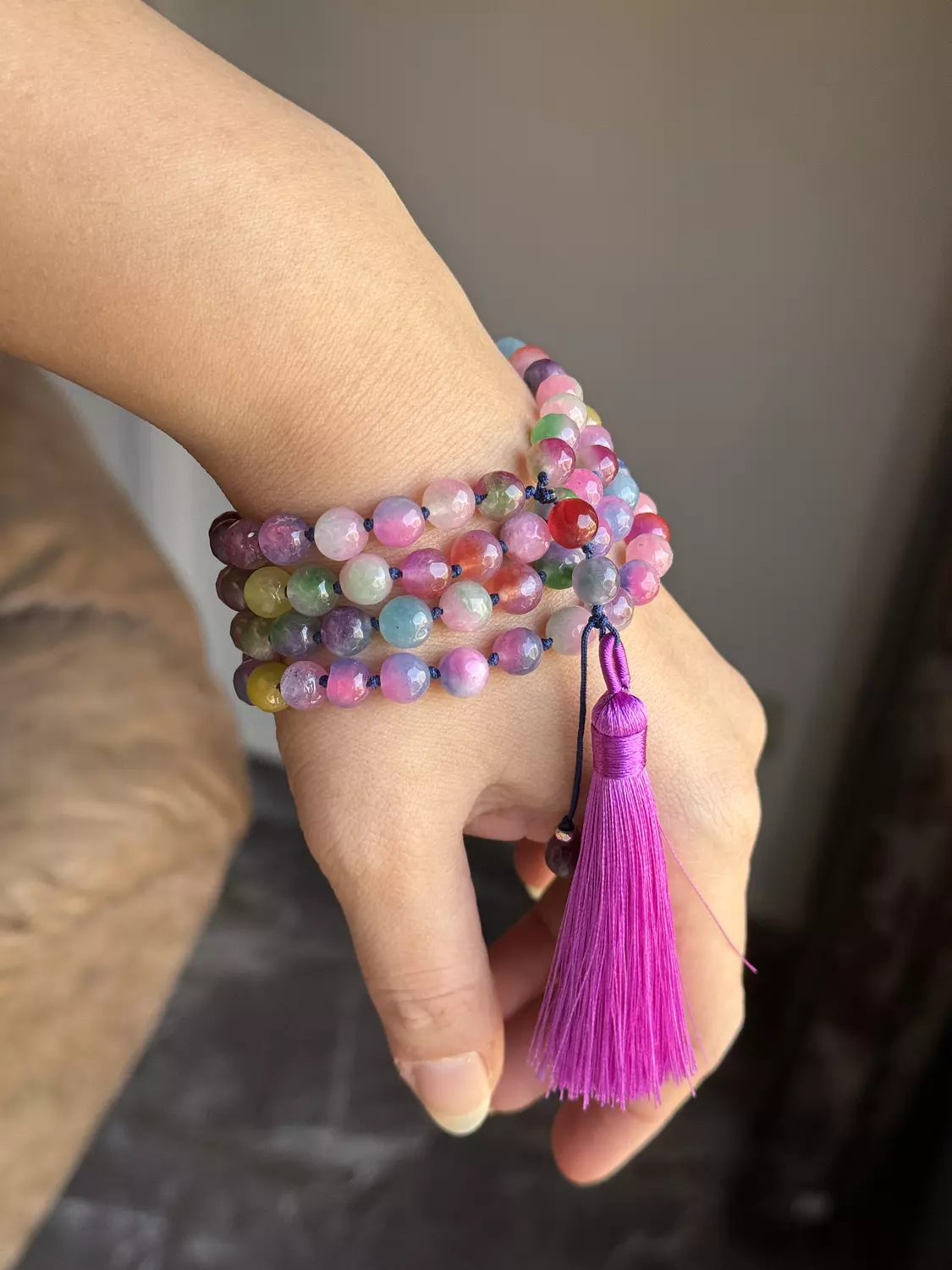 Knotted 99 Bead Rosary  " Lollypop " ( By Order )  1