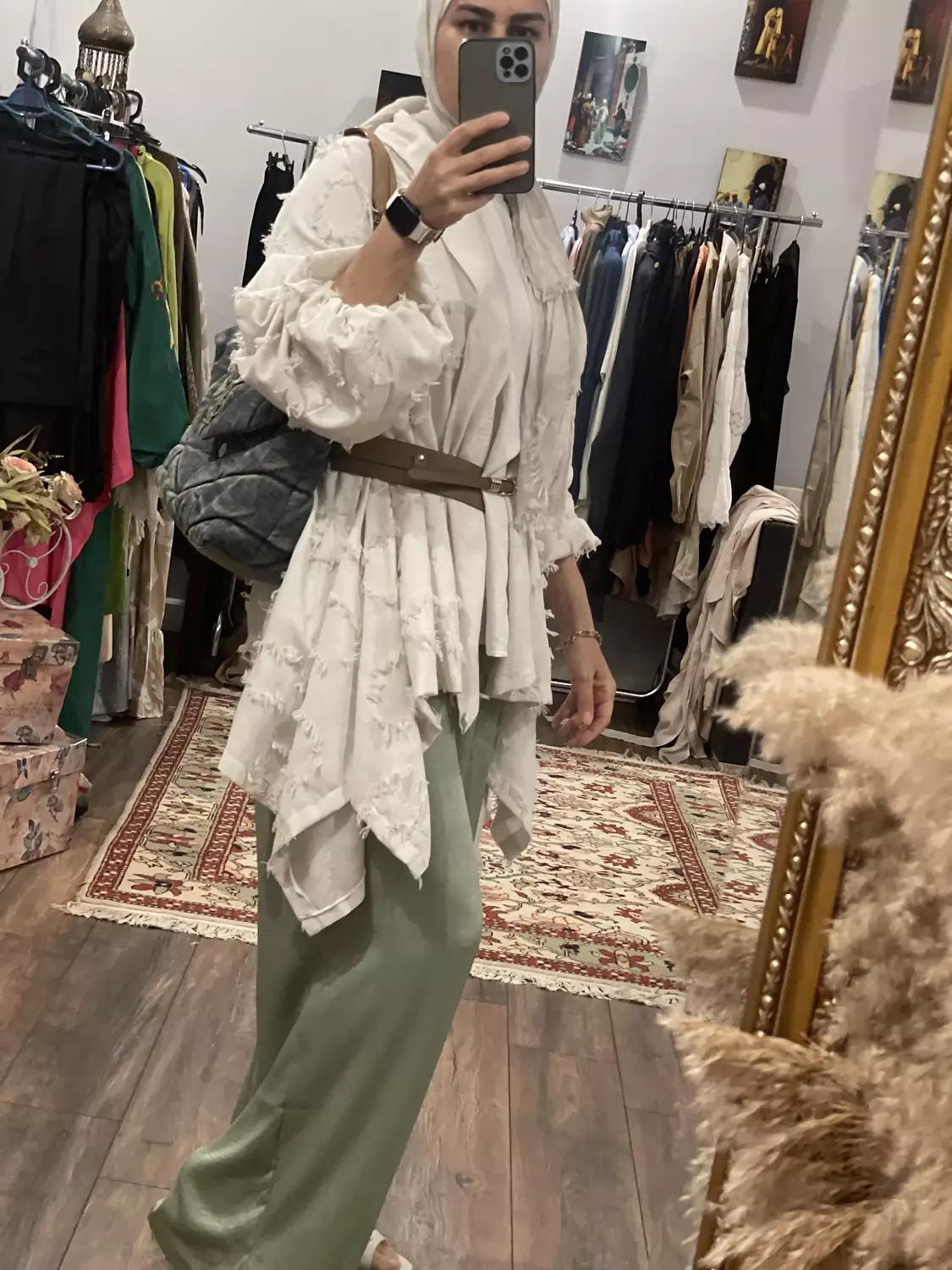off white soft bloom cardigan hover image
