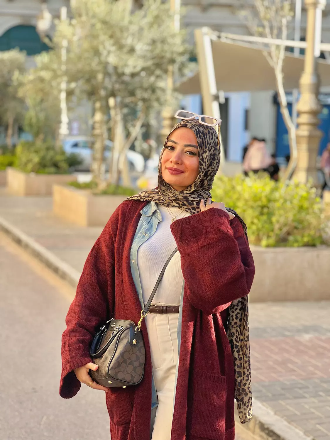 burgandy cardi image